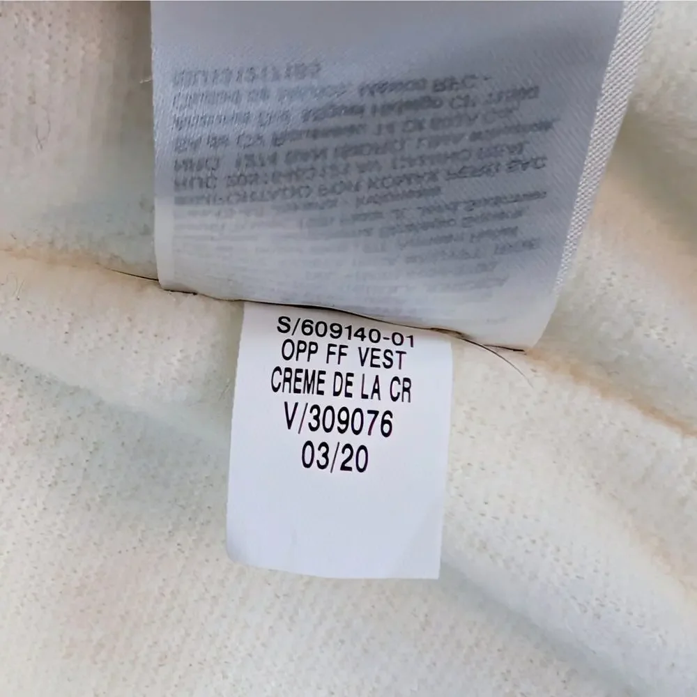 Old Navy Frost Free Puffer Vest Girls Large Cream Full Zip Classic Preppy Cozy